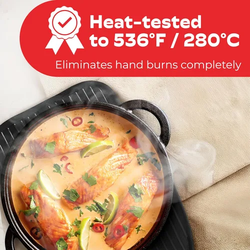 Miniatura 2 de Juego de 2 soportes de silicona para ollas - Juego de 2 negros - 10 x 3 - Resistente al calor hasta 536 F / 280 C protectores de cocina