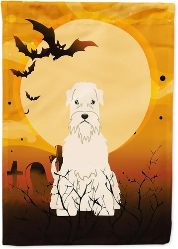 Miniatura 203 de Caroline's Treasures BB4307GF - Bandera de Halloween Airedale para jardín, bandera decorativa para patio exterior, obras de arte de patio, macizos