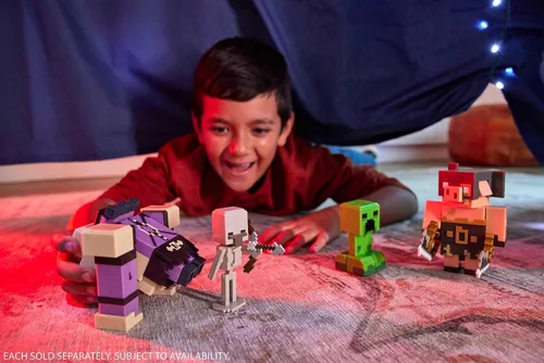 Miniatura 2 de Mattel Minecraft Legends - Figura de acción de 2 unidades, juego de Creeper vs Piglin Bruiser, juguetes coleccionables Attack & React, escala