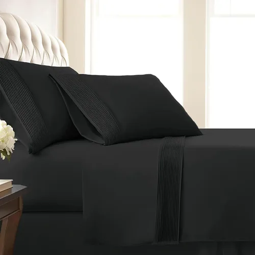 Miniatura 16 de Southshore Fine Linens®, juego de ropa de cama con bolsillo profundo, Microfibra, Negro, gemelo