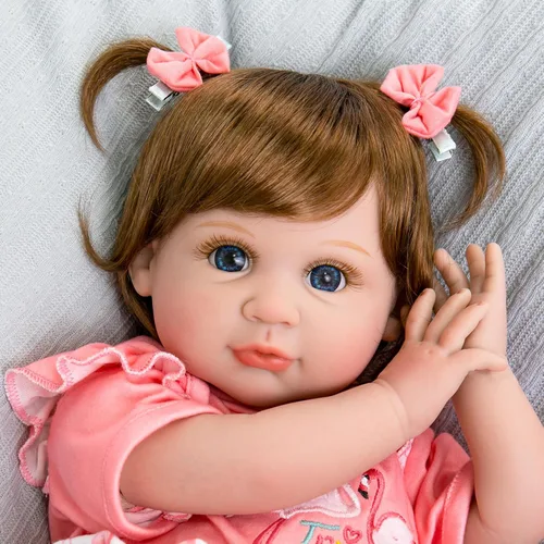 Miniatura 2 de Aori Muñeca de bebé renacida realista para niñas - Muñecas de bebé recién nacidas de 22 pulgadas, adorables bebés realistas, conjunto de regalos