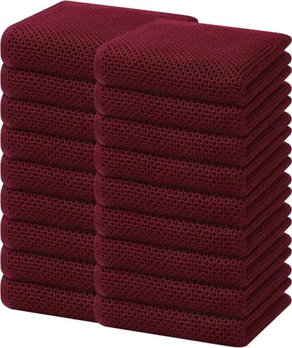 Miniatura 148 de Homaxy Paños de cocina de 100% algodón con tejido de gofre, ultra suaves, absorbentes, de secado rápido, 12 x 12 pulgadas, paquete de 6, amarillo