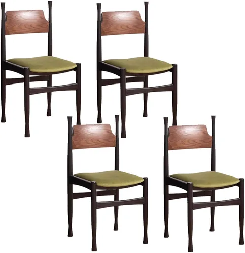 Miniatura 19 de Sillas de comedor, modernas sillas de comedor de madera, silla de cocina tapizada, taburete sin brazos de granja, silla ocasional para cocina, sala