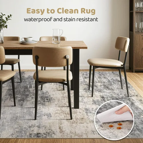 Miniatura 63 de Alfombra de pasillo lavable para cocina: 3 x 10 pies, antideslizante, abstracto, suave, moderno, resistente a las manchas, para interiores, piso