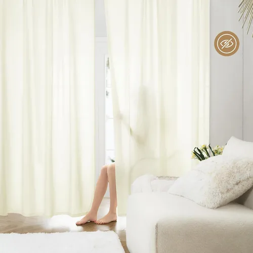 Miniatura 24 de HOMEIDEAS Cortinas Transparentes de Privacidad Blancas No Transparentes, 52 X 45 Pulgadas de Largo 2 Paneles Cortinas Transparentes Filtradoras