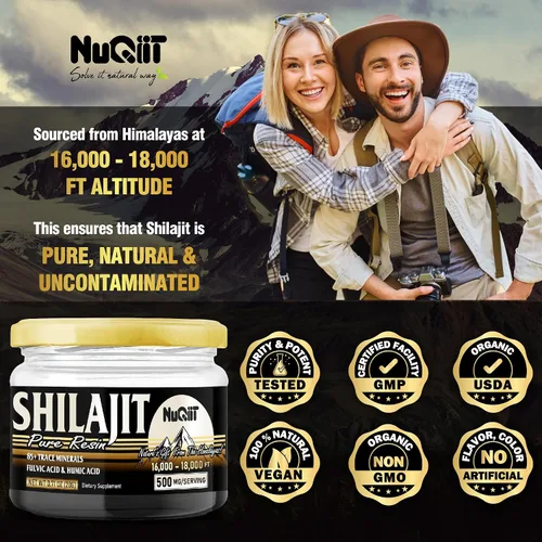 Miniatura 6 de 2 paquetes de suplemento Shilajit de 0.71 oz para suministro de 80 porciones, apoya la inmunidad, la salud cerebral y más - 500 mg Shilajit puro