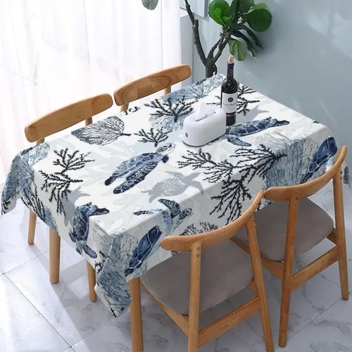 Miniatura 10 de Mantel rectangular moderno con diseño de arte fluido, naranja, azul, degradado, poliéster, impermeable, reutilizable, patrón abstracto de ondas