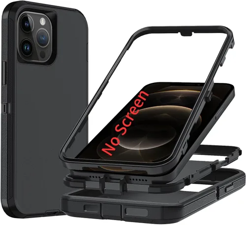Miniatura 45 de Funda para iPhone X/i Phone Xs, 3 capas duradera funda de teléfono resistente protección para teléfono, a prueba de golpes a prueba de caídas a Negro