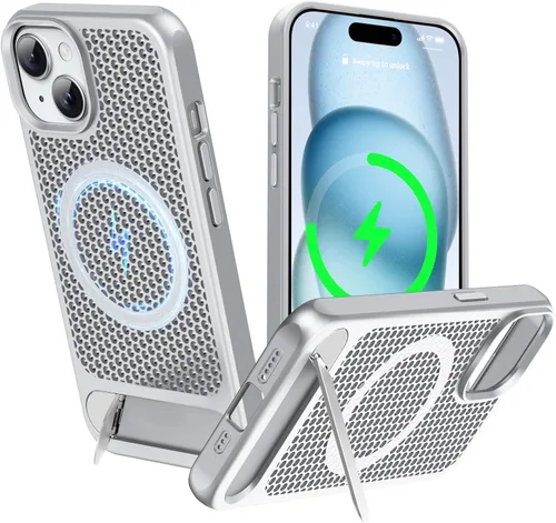Miniatura 43 de Funda magnética de disipación de calor para iPhone 13 Pro Max, para MagSafe, protección contra caídas Coolingf, funda con función atril ajustable
