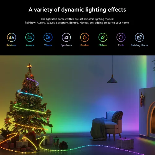 Miniatura 4 de Xiaomi Tira de luz inteligente (6.6 pies), compatible con Alexa, Google Assistant, aplicación Apple Homekit Home, compatible con WiFi
