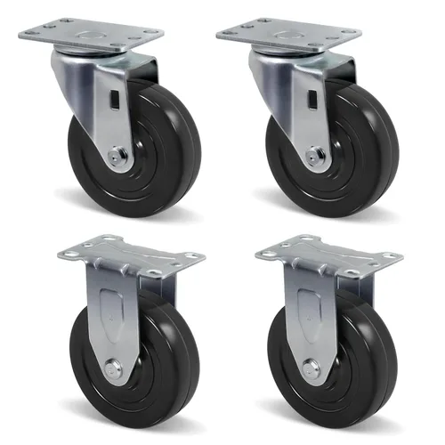 Miniatura 14 de Juego de 4 ruedas giratorias de 3 pulgadas, ruedas giratorias resistentes, ruedas de goma dura para muebles de camión de plataforma, carrito móvil