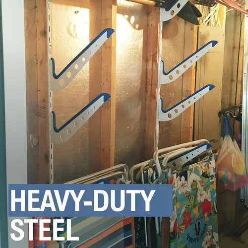 Miniatura 4 de StoreYourBoard Estante de almacenamiento de pared para sillas de playa y sombrillas, metal ajustable de 4 niveles para ropa de playa, garaje