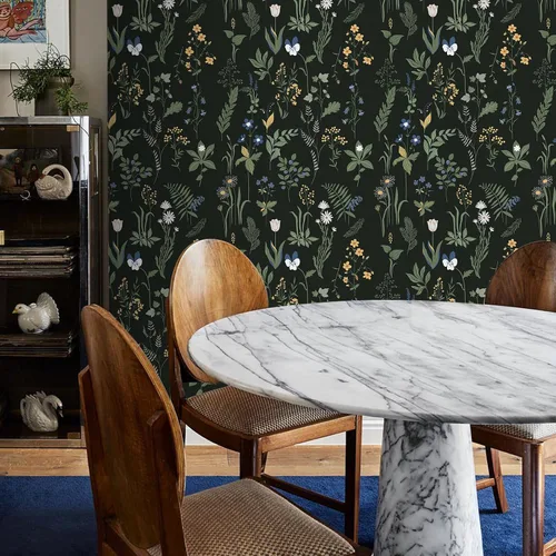 Miniatura 2 de Papel tapiz para despegar y pegar, papel tapiz floral bohemio de 17.5 x 78.7 pulgadas para dormitorio y baño, fácil de despegar, apto para inquilinos