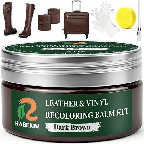 Miniatura 8 de Kit de reparación de cuero negro, bálsamo de recoloración de cuero – Restaura y repara cuero desteñido en sofás, asientos de coche, zapatos