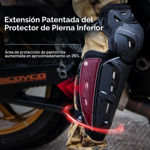 Miniatura 5 de Scoyco Rodilleras y espinilleras para motocicleta para hombres - Equipo de protección CE Nivel 1 con diseño de flexibilidad de rodilla de 45°-180°