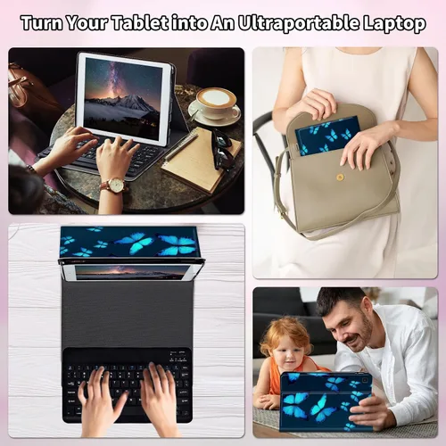 Miniatura 7 de Para Samsung Galaxy Tab S6 Lite Funda 2022/2020 Teclado Inalámbrico Desmontable Y Cubierta De Soporte De Cuero PU Funda Protectora Para Samsung