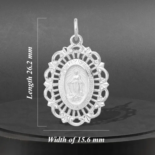 Miniatura 4 de 14k Gold Miraculous Medal Solid Charm Pendant Fine Jewelry for Women