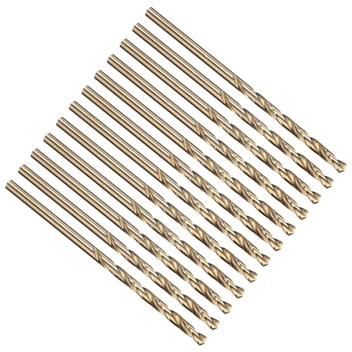 Miniatura 299 de PATIKIL Broca Jobber de 0.039 in, vástago recto M35 cobalto 5% acero de alta velocidad 135° acabado dorado para metal duro de acero inoxidable - 2