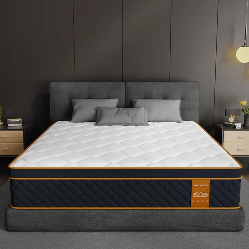 Full Mattress, 10 Inch Hybrid Mattress in a Box with Memory Foam and Individual Pocket Springs - Medium Firm, Motion Isolation, Extra Edge Support &