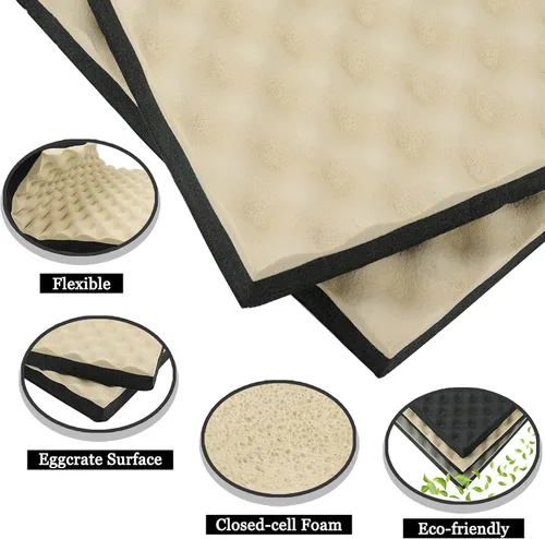 Miniatura 5 de BXI Espuma de celda cerrada insonorizante, paquete de 8 unidades autoadhesivas de 16 x 12 x 1 pulgadas de espuma gruesa a prueba de sonido, paneles