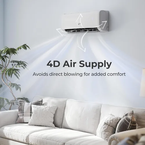 Miniatura 8 de COSTWAY Aire acondicionado mini split de 9000 BTU, con bomba de calor, inversor de 20.5 SEER2 115V, temporizador de 24 horas, limpieza automática