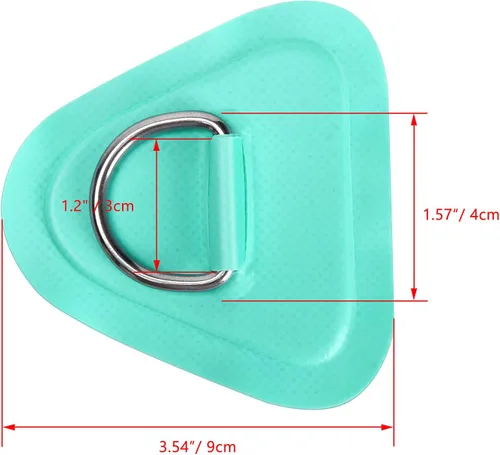 Miniatura 2 de TOBWOLF 6 Pack 3.54" / 9cm Stainless Steel D-Ring Patch for Inflatable Boat Kayak Dinghy SUP, Triangular D-Ring PVC Patch Stand-Up Paddleboard Canoe