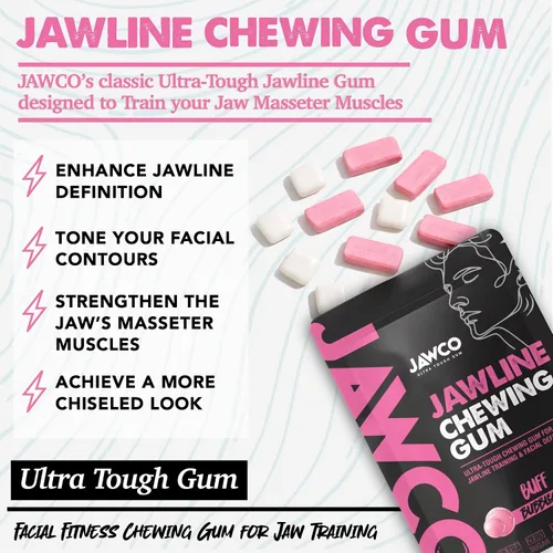 Miniatura 7 de JAWCKO Chicle Ultra-Resistente para Mandíbula Obtén una Mandíbula Más Fuerte y Cuadrada Chicle Duro de Entrenamiento para Mandíbula Fuerza 15X
