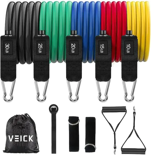 Miniatura 7 de VEICK Resistance Bands with Handles for Men Women, Exercise Bands, Workout Bands for Working Out, Exercising Bands for Fitness Weights Work Out at
