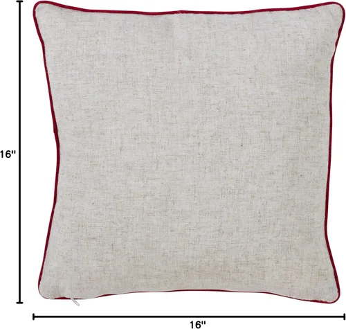 Miniatura 4 de SARO LIFESTYLE Kringle Collection - Almohada con cinturón de Papá Noel con relleno de poliéster, 18 pulgadas, color rojo
