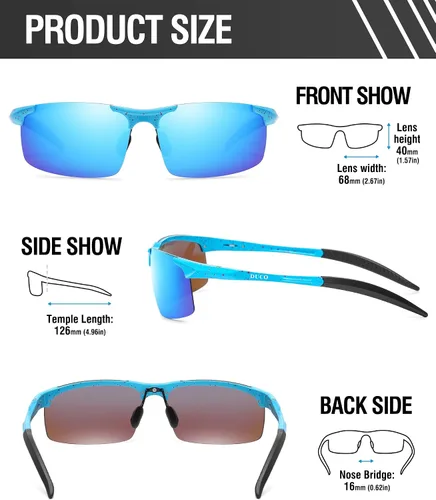 Miniatura 105 de Duco - Gafas de sol deportivas polarizadas para hombre con protección UV 8177s