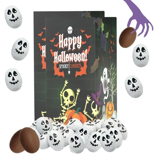 Miniatura 13 de Surtidos de chocolate misterioso de Halloween, rellenos de bolsas de fiesta de chocolate con leche, láminas espeluznantes de diseño de Halloween