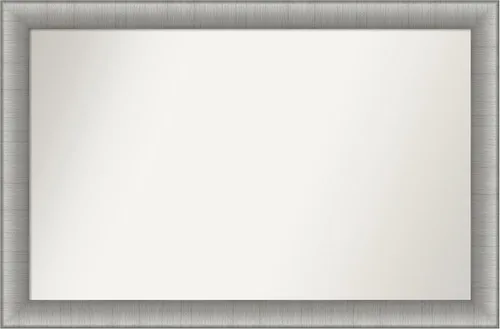 Miniatura 481 de Amanti Art Espejo de baño plateado para sobre fregadero, 28 x 47 pulgadas, espejo rectangular de plata imperial, marco de madera tradicional de gran