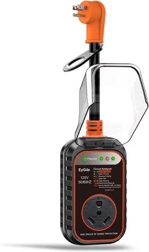 Miniatura 11 de EyGde Adaptador RV de 30 amperios a 50 amperios con protector de sobretensiones, NEMA TT-30P macho a enchufe hembra 14-50R, analizador de circuitos