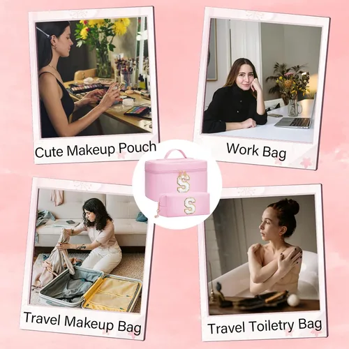Miniatura 5 de Rosa (Makeup Bag 2pcs Pink), Rosa, Adoryoung