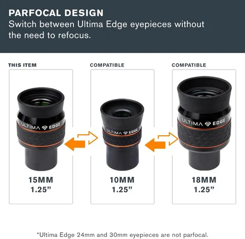 Miniatura 6 de Celestron 93451 Ultima Edge - Ocular de campo ultra plano parfocal de 0.591 in diseñado para enfocadores de 1.25 pulgadas, vistas increíblemente