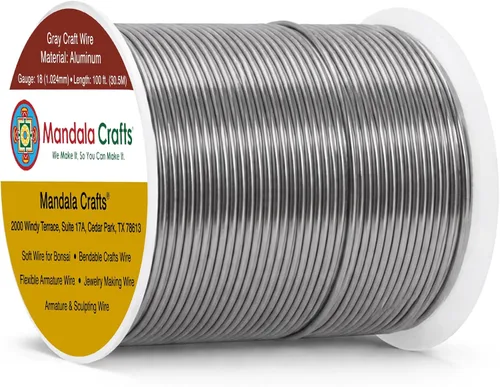 Miniatura 16 de Mandala Crafts - Alambre de aluminio anodizado de 8 calibre para hacer joyas - 9.75 m de alambre flexible negro colorido - Flexible para bonsái