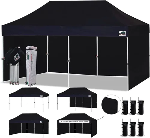 Miniatura 84 de Eurmax Tienda de campaña desplegable de 8 x 8 de Estados Unidos, con bolsa rodante patentada sin puntas, 4 paredes extraíbles con cremallera, toldo