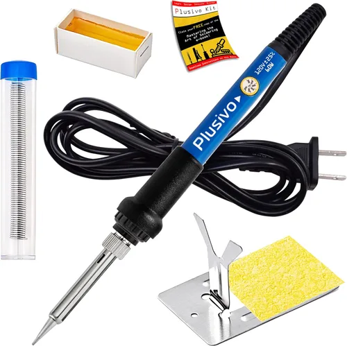 Miniatura 10 de Kit de soldador, bolígrafo de soldadura digital con pantalla LED de 60 W, 5 puntas reemplazables, calentamiento rápido 21 en 1 con cable