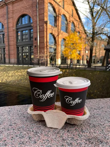 Miniatura 6 de Tazas de café de papel de grado restaurante de 12 onzas con tapas blancas, 120 unidades por EcoQuality vasos desechables para bebidas frías