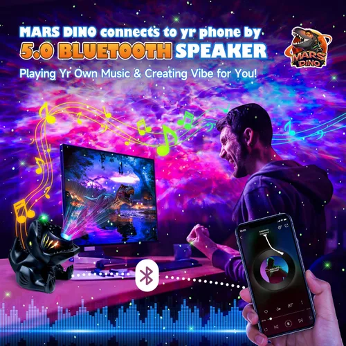 Miniatura 4 de Máquina de Sonido Nocturno para Bebés Proyector de Luz Nocturna de Dinosaurio, 22 Máquina de Ruido Blanco para Bebés con Altavoz Bluetooth 5.3