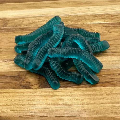 Miniatura 7 de FirstChoiceCandy Gusanos de gomita agridulce, varios sabores y colores sólidos (1 libra, frambuesa azul)