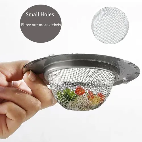 Miniatura 6 de Colador de fregadero de acero inoxidable de malla fina para fregadero de cocina, borde ancho grande de 4.3 pulgadas de diámetro, 2