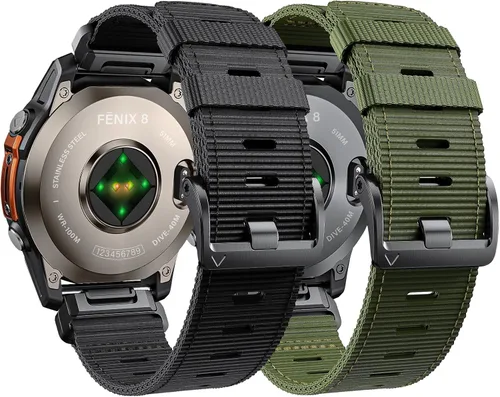 Miniatura 18 de Compatible con Garmin Fenix 6 Correa de reloj para Fenix 8 47mm/8 Pro 47mm/Fenix 7/Fenix 6 Pro/5/5 plus, 22 mm Quickfit Nylon Sport Correa de reloj