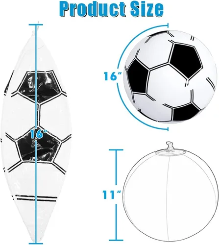 Miniatura 2 de Pelotas de playa de fútbol para niños: paquete de 12 pelotas inflables de playa a granel para piscina hawaiana tropical – 16 pulgadas temática