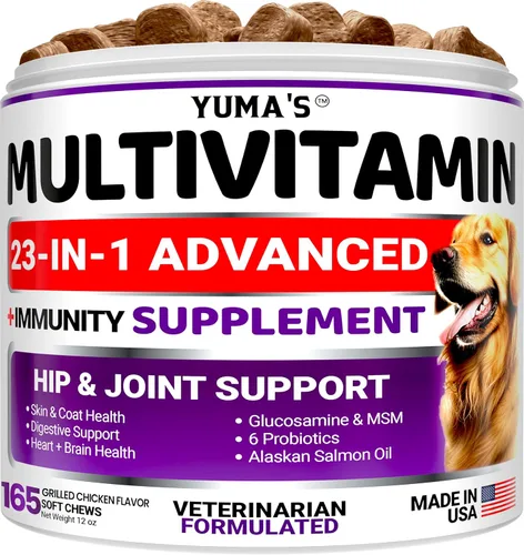 Miniatura 13 de Vitaminas y suplementos para perros – 170 golosinas – Multivitamínico masticable con glucosamina – Multivitamínico para perros mayores y cachorros