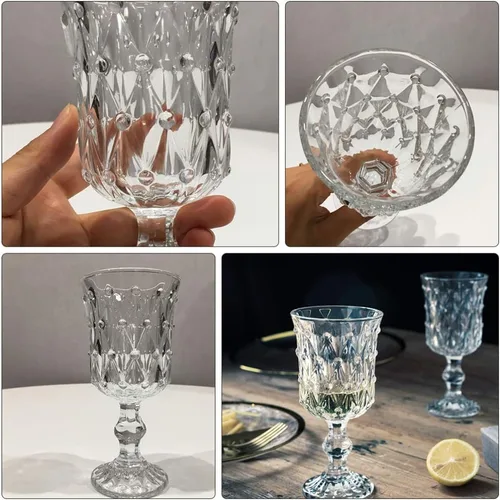Miniatura 8 de Yardwe Copa de vino tinto transparente para el hogar, bar, fiesta, comedor, 6.5 pulgadas