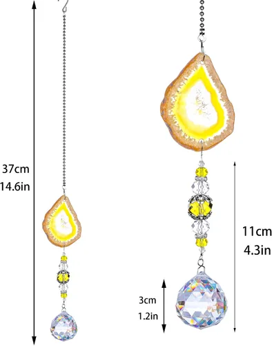 Miniatura 6 de H&D HYALINE & DORA Bola de Prisma de Cristal Transparente Creador de Arcoíris Prismas de Ventana Atrapasol, Paquete de 3