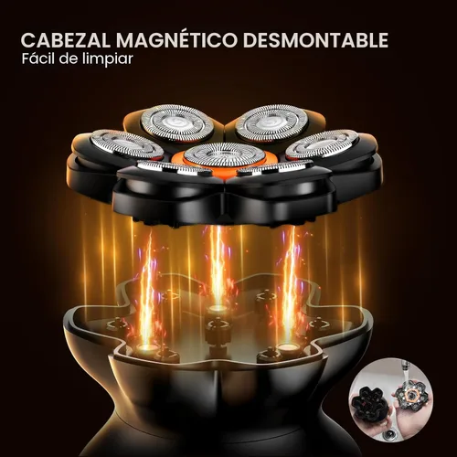 Miniatura 3 de MAXGROOM® Afeitadora de cabeza para hombres calvos, maquinilla de afeitar eléctrica impermeable con cabezales flotantes 7D, afeitado suave