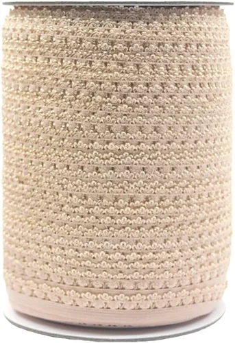 Bristlegrass Picot Loop - Banda elástica para coser de 1/2 pulgada, 0.512 in, corona de carrete con volantes, cinta elástica de encaje para atar el