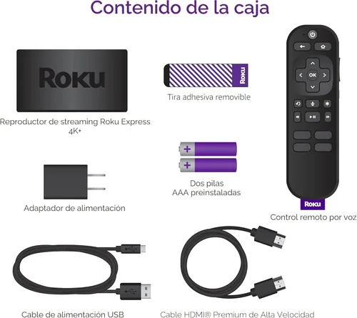 Miniatura 5 de Roku Express 4K+ Dispositivo de transmisión Roku 4K/HDR con control remoto por voz, TV gratis y en vivo